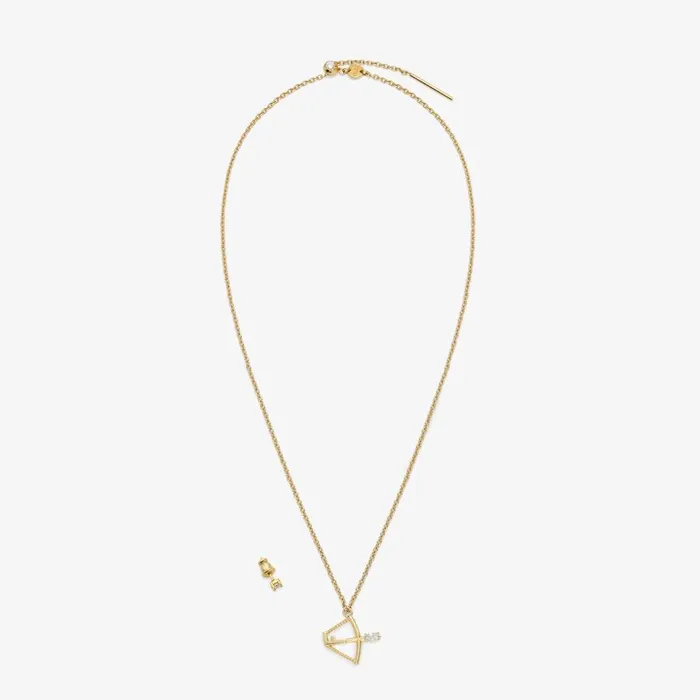 Woman GoldColour Sagittarius Set Gold Fendi Necklaces