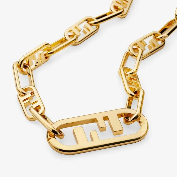 Woman GoldColoured Choker Gold Fendi Necklaces