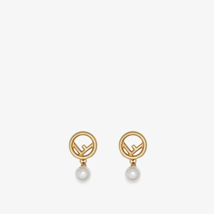 Woman GoldColoured Earrings Fendi Earring and Brooches