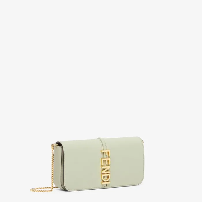 Woman Green Leather Wallet Green Fendi Wallets On Chain
