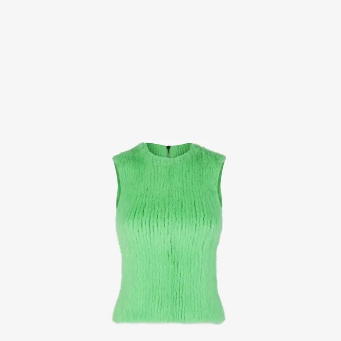 Woman Green Mink Top Green Fendi Tops and Shirts