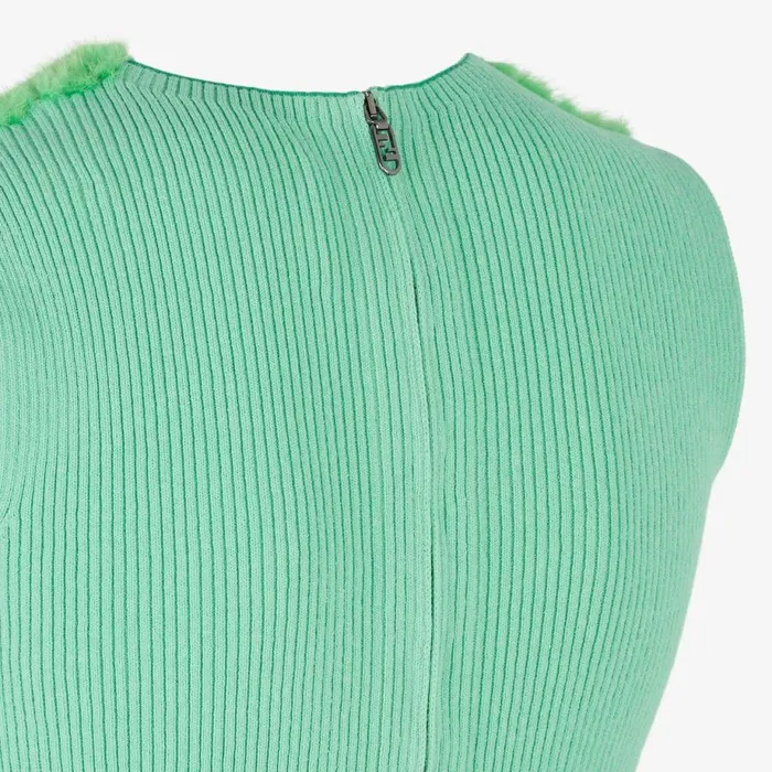 Woman Green Mink Top Green Fendi Tops and Shirts