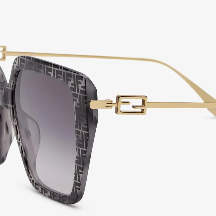 Woman Grey Havana Ff Acetate Sunglasses Grey Fendi Sunglasses