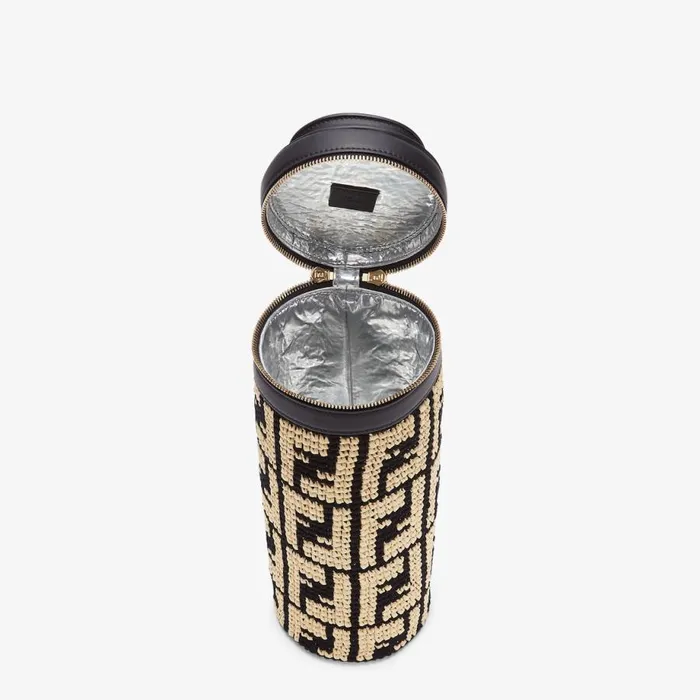 WomanHome Dcor and Lifestyle Beige Raffia Flask Holder Beige Fendi Tech And Lifestyle Accessories