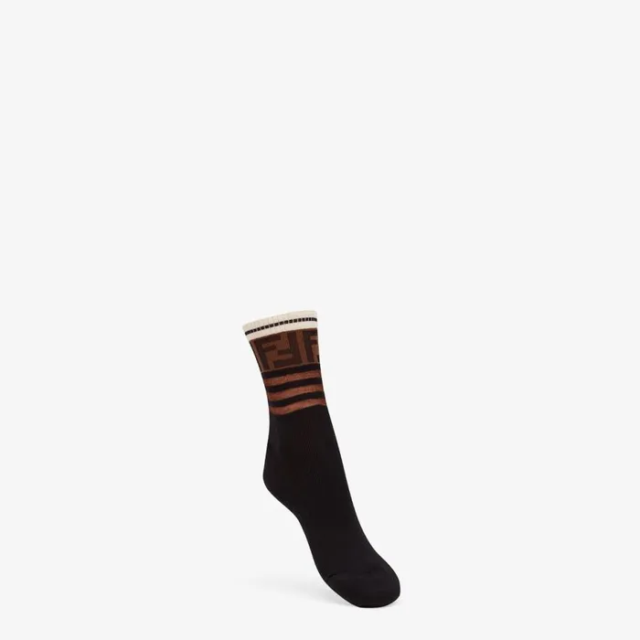 Woman Multicolour Cotton Socks Black Fendi Tights and Socks