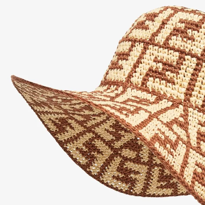 Woman Multicolour Ff Raffia Hat Multicolour Fendi Hats and Gloves