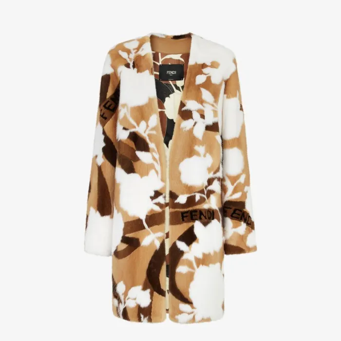 Woman Multicolour Mink Coat Multicolour Fendi Coats and Outerwear