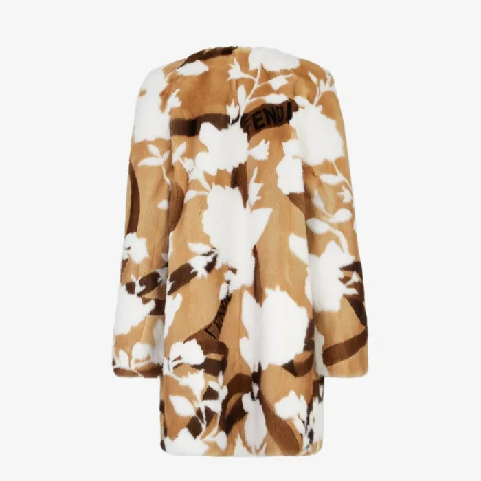 Woman Multicolour Mink Coat Multicolour Fendi Coats and Outerwear