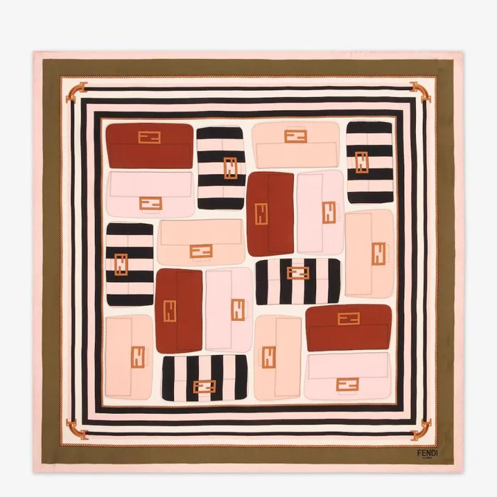 Woman Multicolour Silk Foulard Multicolour Fendi Scarves and Silks