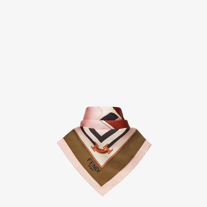 Woman Multicolour Silk Foulard Multicolour Fendi Scarves and Silks