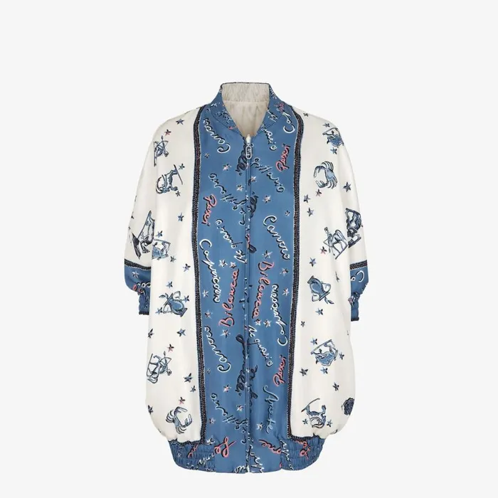 Woman Multicolour Silk Reversible Bomber Jacket Multicolour Fendi Jackets