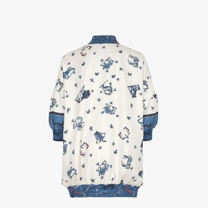 Woman Multicolour Silk Reversible Bomber Jacket Multicolour Fendi Jackets