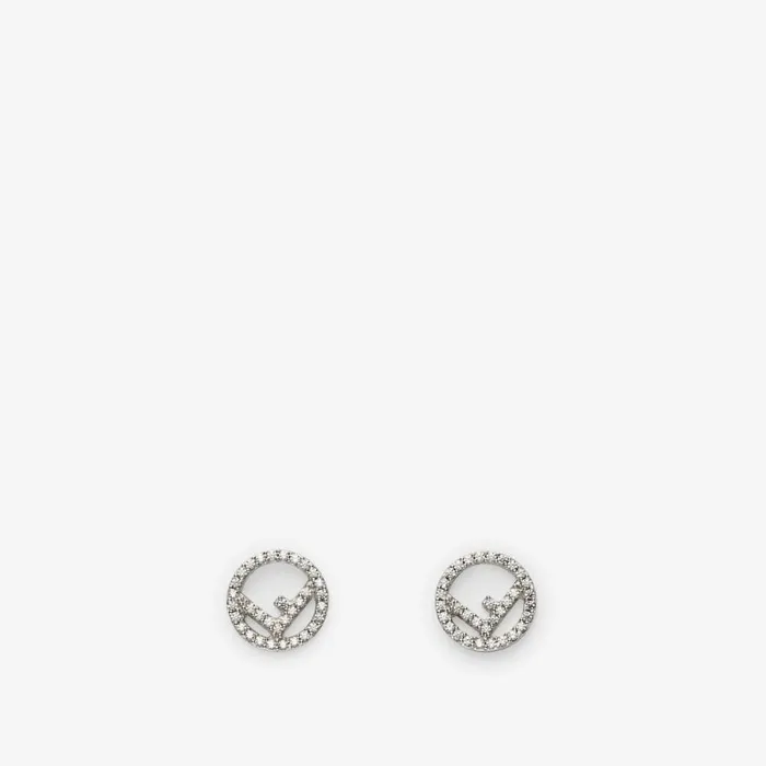 Woman PalladiumColoured Earrings Silver Fendi Earring and Brooches