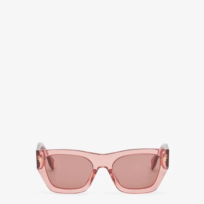 Woman Pink Acetate Sunglasses Pink Fendi Sunglasses
