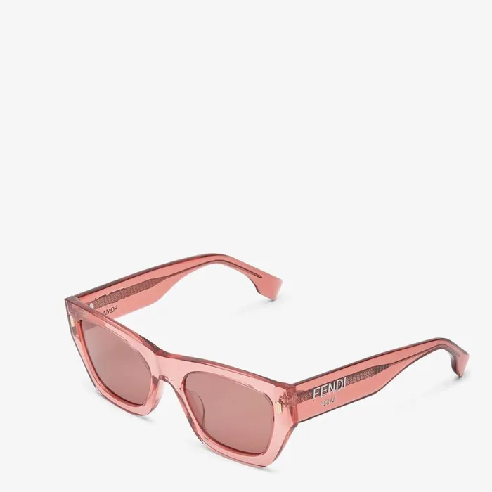 Woman Pink Acetate Sunglasses Pink Fendi Sunglasses