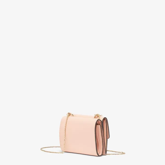 Woman Pink Leather Wallet Pink Fendi Wallets On Chain