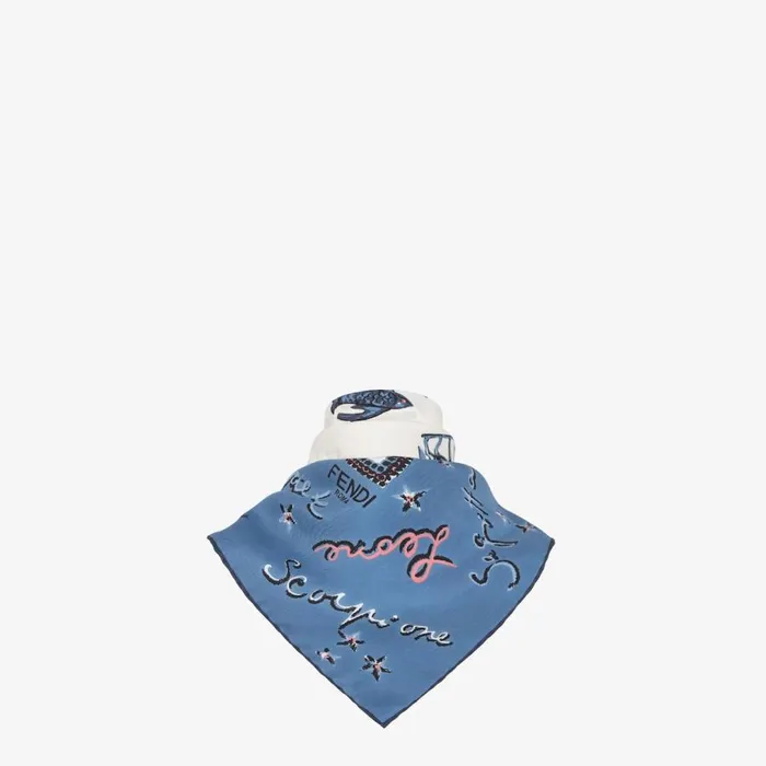 Woman Printed Silk Foulard Multicolour Fendi Scarves and Silks