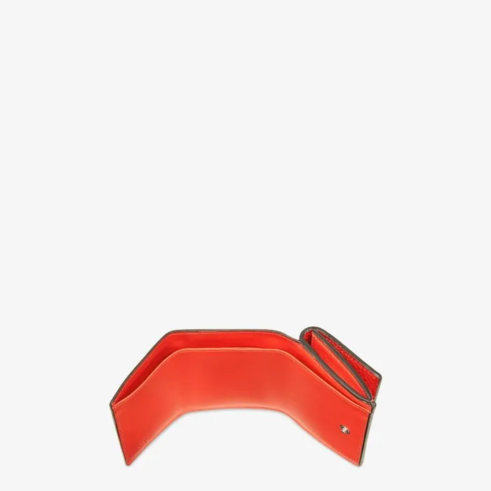Woman Red Leather Wallet Red Fendi Wallets