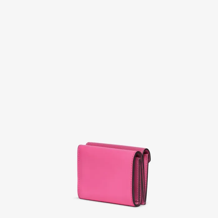 Woman TwoTone Fuschsia And Dark Pink Leather Wallet Beige Fendi Wallets
