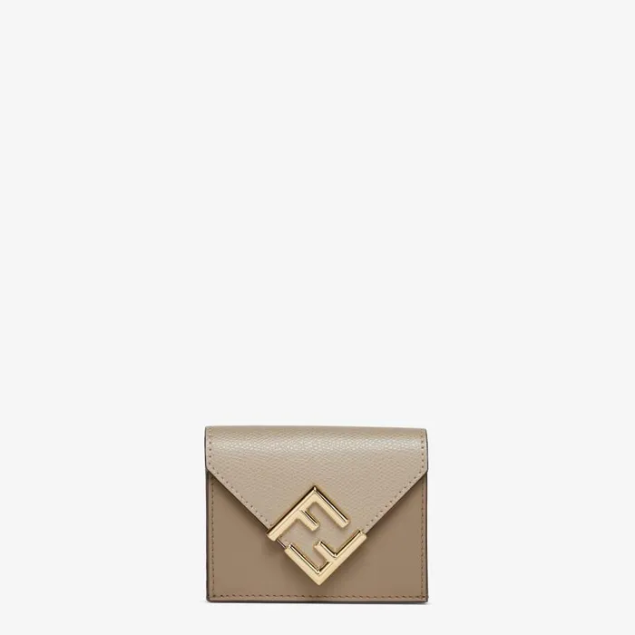 Woman TwoTone Grey And Dove Grey Leather Wallet White Fendi Wallets