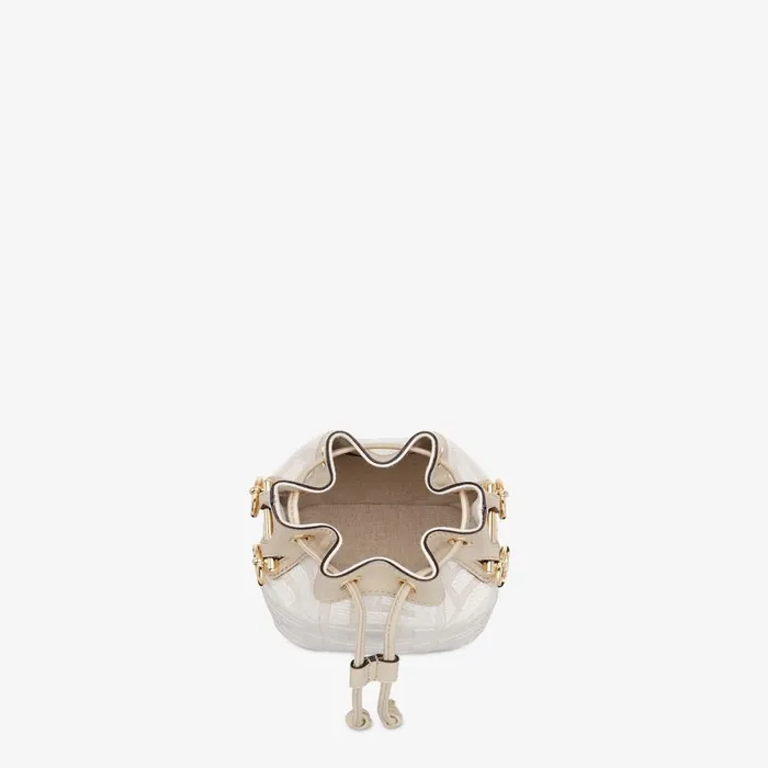 Woman White Canvas Ff Mini Bag White Fendi Mini Bags