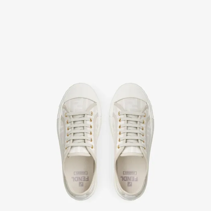 Woman White Ff Fabric LowTops White Fendi Sneakers