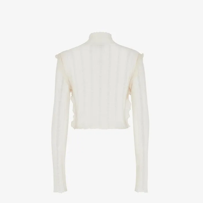 Woman White Nylon And Mohair Jumper White Fendi Knitwear