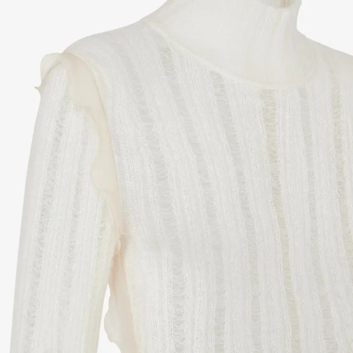 Woman White Nylon And Mohair Jumper White Fendi Knitwear