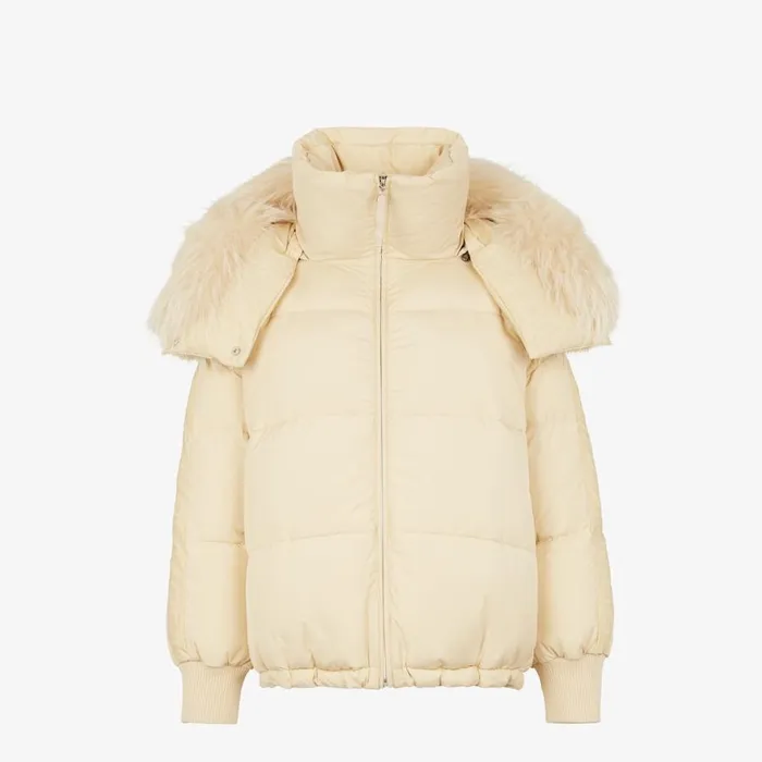 Woman White Nylon Down Jacket White Fendi Skiwear