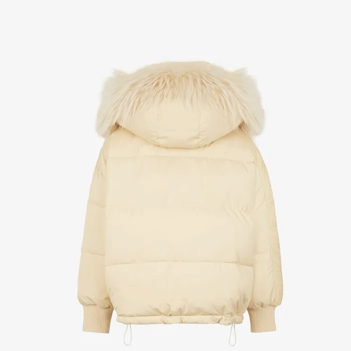Woman White Nylon Down Jacket White Fendi Skiwear