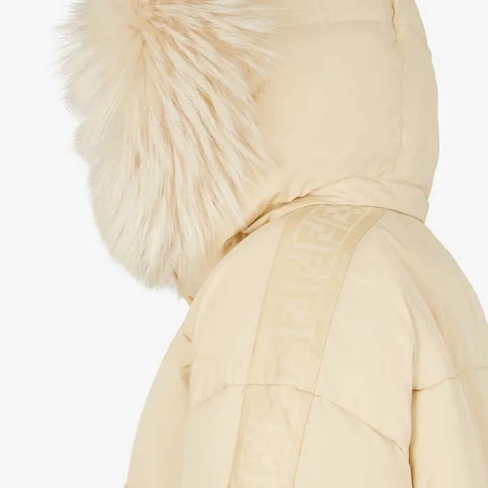 Woman White Nylon Down Jacket White Fendi Skiwear