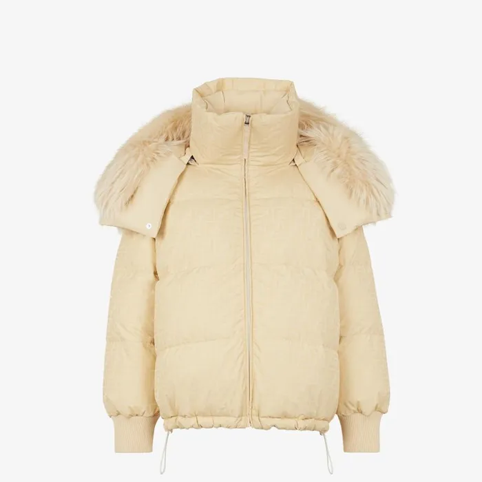 Woman White Nylon Down Jacket White Fendi Skiwear