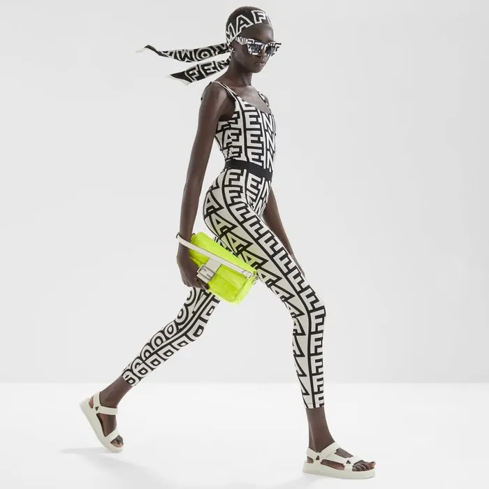 Woman White Rubber Sandals White Fendi Sandals