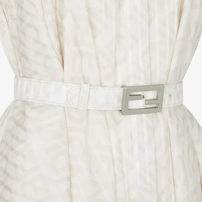 Woman White Silk Long Dress White Fendi Dresses and Jumpsuits