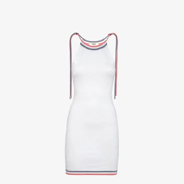 Woman White Viscose Dress White Fendi Knitwear