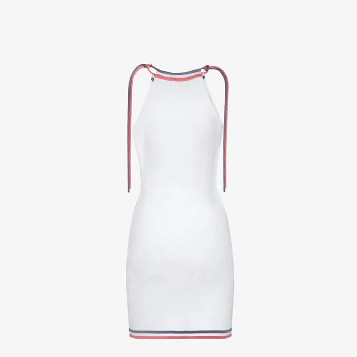 Woman White Viscose Dress White Fendi Knitwear
