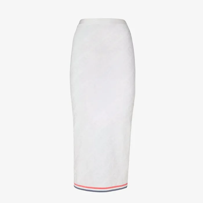 Woman White Viscose Skirt White Fendi Knitwear