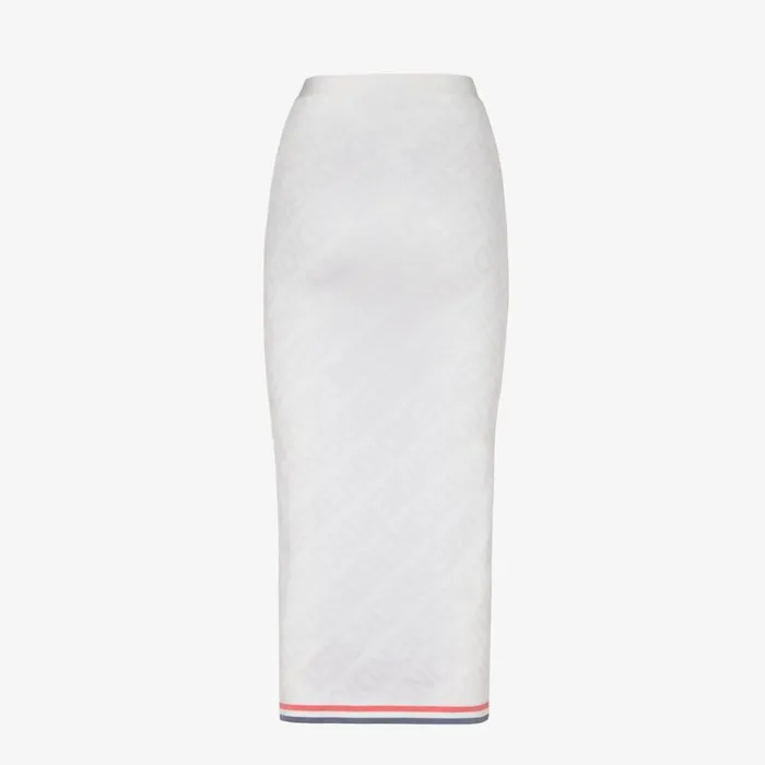 Woman White Viscose Skirt White Fendi Knitwear
