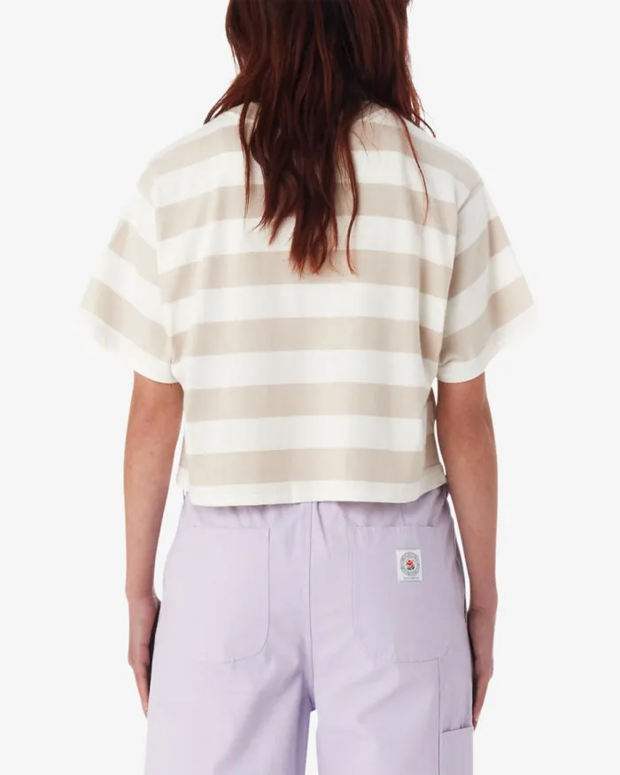 Women ADAMS STRIPE CROPPED TSHIRT Hydrangea Multi OBEY Clothing TOPS