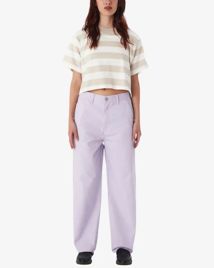 Women ADAMS STRIPE CROPPED TSHIRT Hydrangea Multi OBEY Clothing TOPS