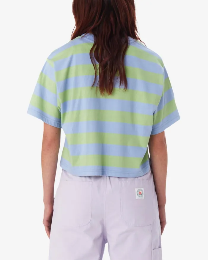 Women ADAMS STRIPE CROPPED TSHIRT Hydrangea Multi OBEY Clothing TOPS