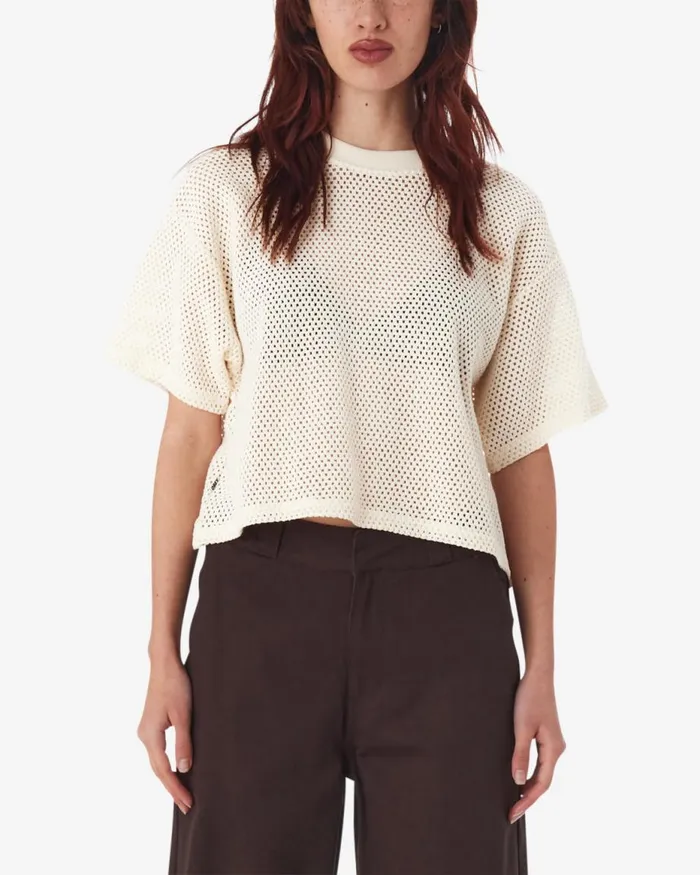 Women ALEX MESH TOP Unbleached OBEY Clothing TOPS