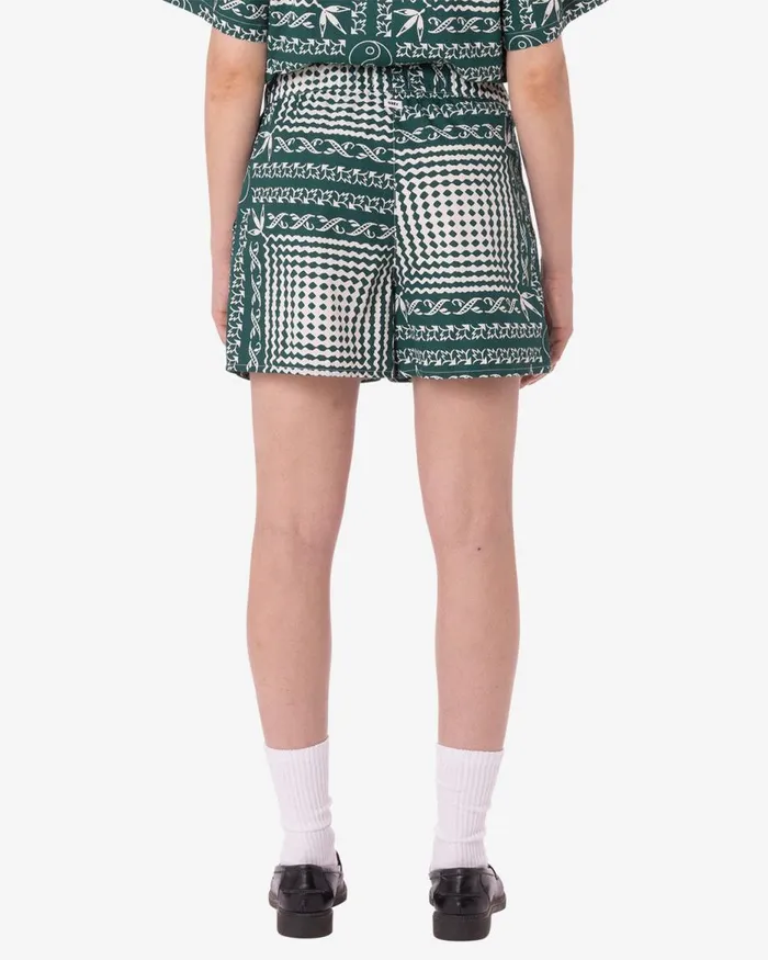 Women ANGELICA BANDANA SHORT Aventurine Green Multi OBEY Clothing BOTTOMS