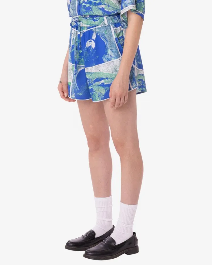 Women ATOLL SHORT Blue Multi OBEY Clothing BOTTOMS