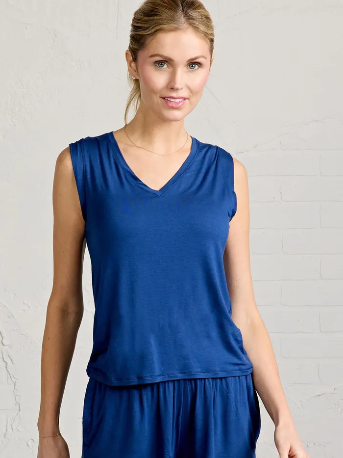 Women Bamboo Silk Sleep VNeck Tasc Performance Sleepwear