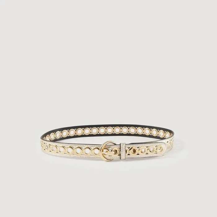 Women Belts SANDRO Belt With Eyelets Gold