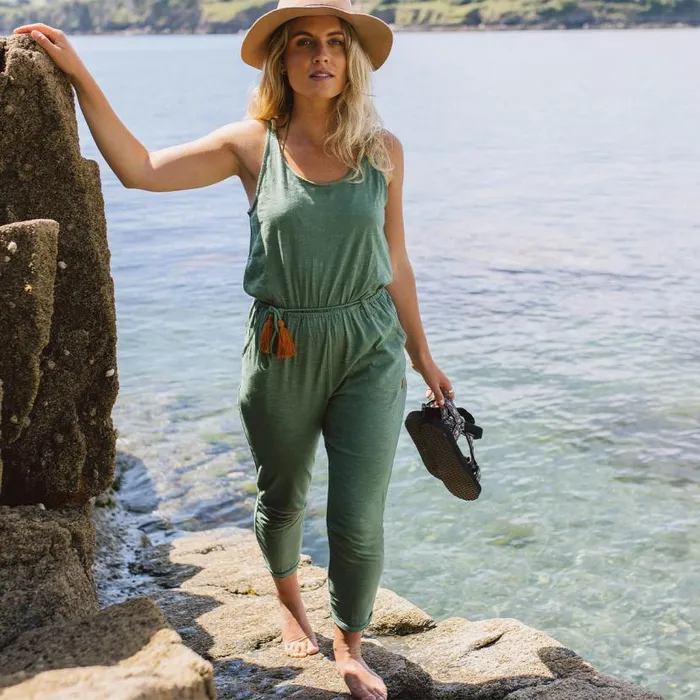 Women Bottoms Passenger Eva Recycled Cotton Jumpsuit Dark Ivy Dark Ivy