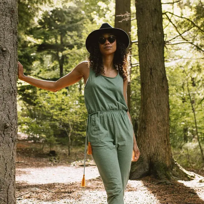 Women Bottoms Passenger Eva Recycled Cotton Jumpsuit Dark Ivy Dark Ivy