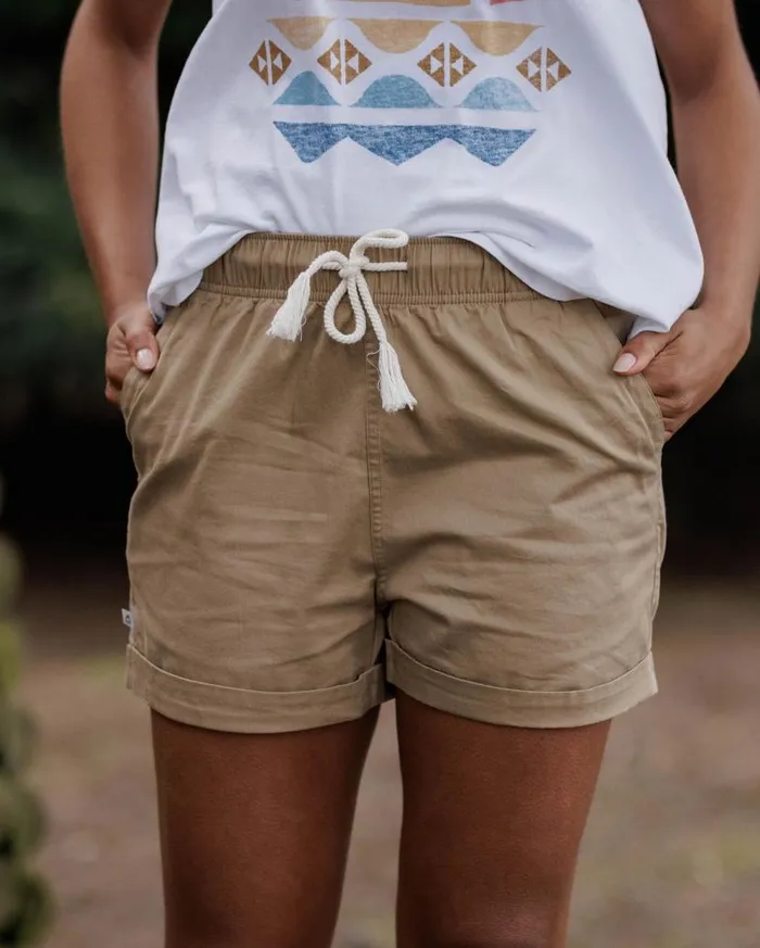 Women Bottoms Passenger Santosa Twill Short Biscuit Biscuit