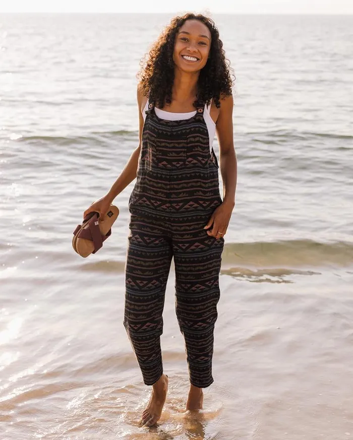 Women Bottoms Passenger Serenity Dungarees Black Geo Pattern Black Geo Pattern